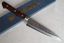Charger l&#39;image dans la galerie, CY204 - Couteau Japonais Petit damas 17 couches martellé Zen-Pou - Lame de 14cm en acier Vg10