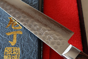 CY204 - Couteau Japonais Petit damas 17 couches martellé Zen-Pou - Lame de 14cm en acier Vg10