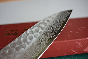 CY207 - Couteau Japonais Wa-Gyuto/chef damas 33 couches martellé Zen-Pou- Lame de 21.5cm en acier A10