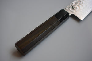CY208 - Couteau Japonais Wa-Santoku damas 33 couches martellé Zen-Pou - Lame de 18.5cm en acier suédois