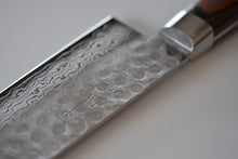 Charger l&#39;image dans la galerie, CY210 - Couteau Japonais chef&#39;s Gyuto damas 17 couches martellé Zen-Pou- Lame de 21.5cm en acier Vg10