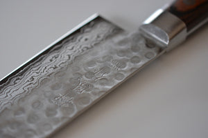 CY210 - Couteau Japonais chef's Gyuto damas 17 couches martellé Zen-Pou- Lame de 21.5cm en acier Vg10