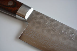 CY211 - Couteau Japonais Usuba damas 17 couches martellé Zen-Pou- Lame de 16.5cm en acier Vg10