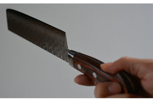 CY211 - Couteau Japonais Usuba damas 17 couches martellé Zen-Pou- Lame de 16.5cm en acier Vg10
