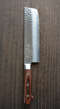 Charger l&#39;image dans la galerie, CY211 - Couteau Japonais Usuba damas 17 couches martellé Zen-Pou- Lame de 16.5cm en acier Vg10