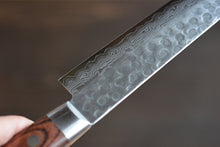 Charger l&#39;image dans la galerie, CY214 - Couteau Japonais Sujihiki damas 17 couches martellé Zen-Pou - Lame de 24.5cm en acier Vg10