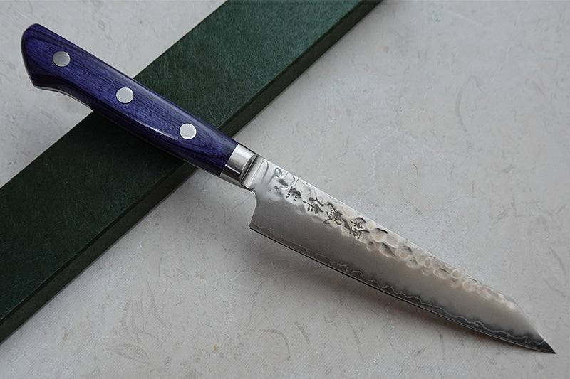 CY216- Couteau Japonais Kiritsuke Petit martellé Zen-Pou - Lame de 14cm en acier AUS10