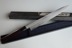 CY217 Couteau Japonais Yanagiba Zenpou pour droitier - Lame de 23cm en acier au carbone Shirogami2