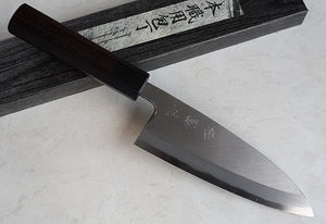 CY218 Couteau Japonais Deba Zenpou pour droitier - Lame de 15cm en acier au carbone Shirogami2