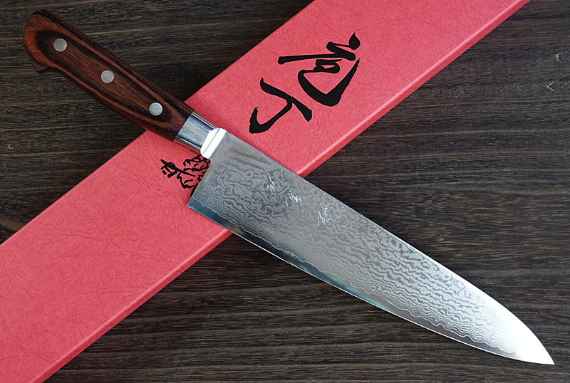 CY219 - Couteau Japonais chef's Gyuto damas 33 couches Zen-Pou- Lame de 21.5cm en acier Vg10