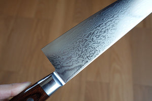 CY219 - Couteau Japonais chef's Gyuto damas 33 couches Zen-Pou- Lame de 21.5cm en acier Vg10