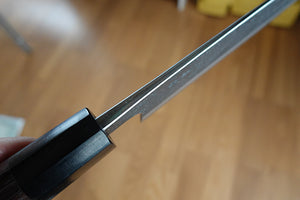 CY301 - Couteau Japonais Santoku Yamamoto noir  - Lame de 16.5cm en acier au carbone Aogami Super