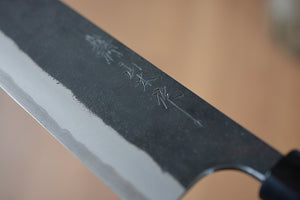 CY302- Couteau Japonais Nakiri Yamamoto noir  - Lame de 16.5cm en acier au carbone Aogami Super