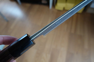 CY302- Couteau Japonais Nakiri Yamamoto noir  - Lame de 16.5cm en acier au carbone Aogami Super