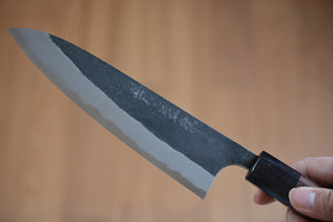 CY303 Couteau Japonais Gyuto Yamamoto noir  - Lame de 18cm en acier au carbone Aogami Super
