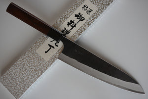 CY304 Couteau Japonais Gyuto Yamamoto noir  - Lame de 21cm en acier au carbone Aogami Super