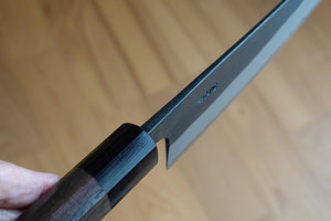 CY306 - Couteau Japonais Gyuto Yamamoto noir  - Lame de 18cm en acier au carbone Shirogami#2
